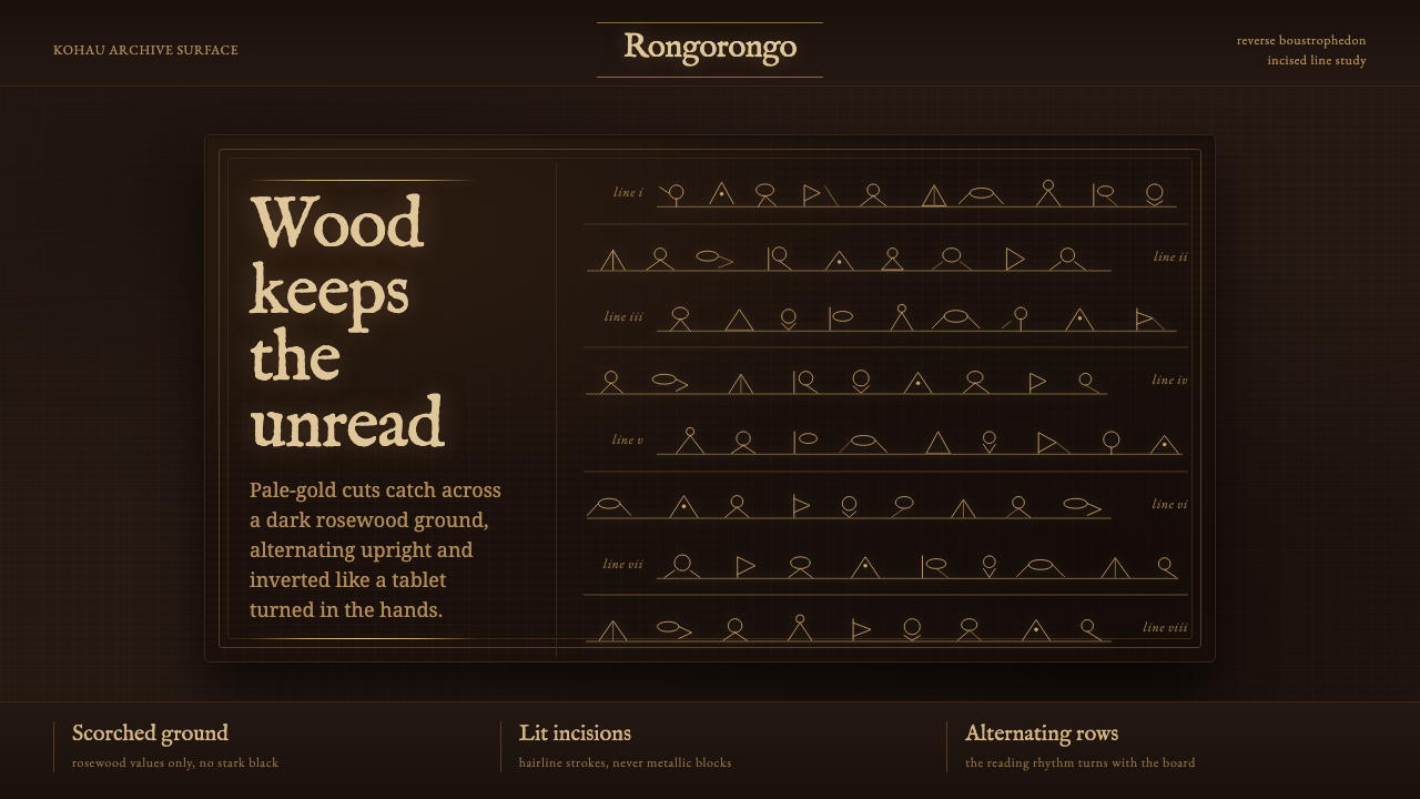 Rapa Nui Rongorongo Glyph design style