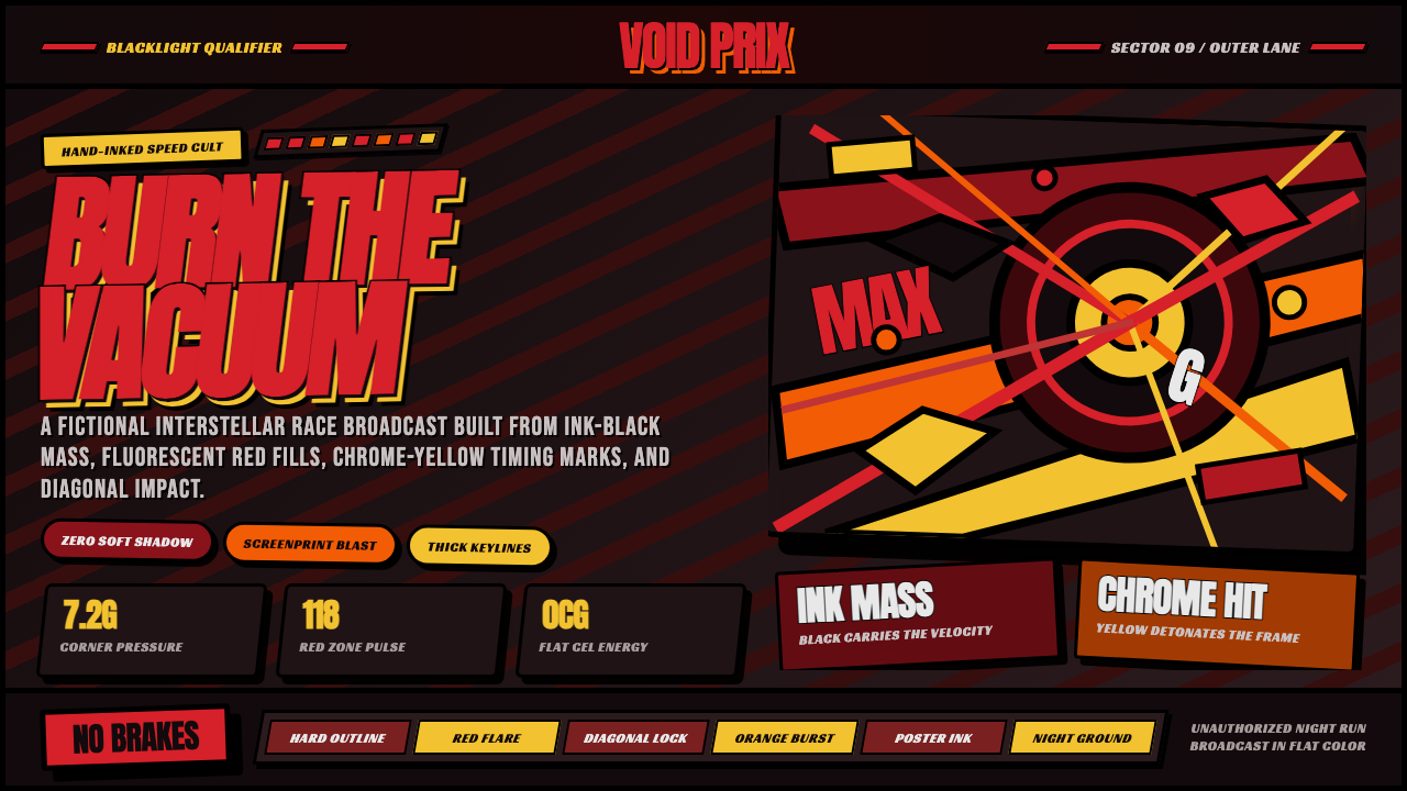 Redline Space Race design style — example