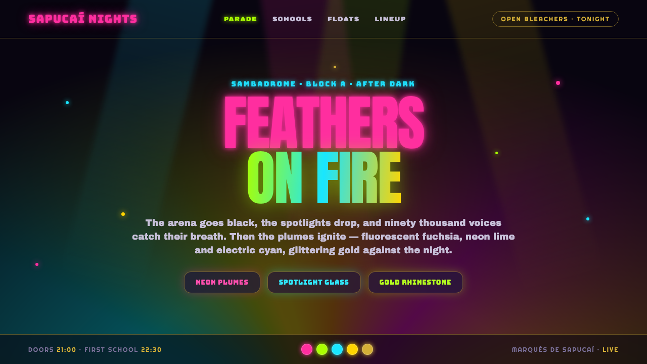Rio Carnival Neon Feathers design style — example