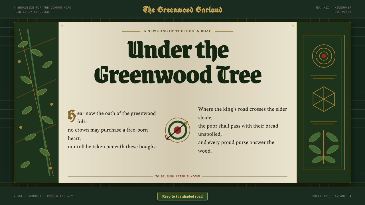 Robin Hood (Sherwood ballad) design style — example