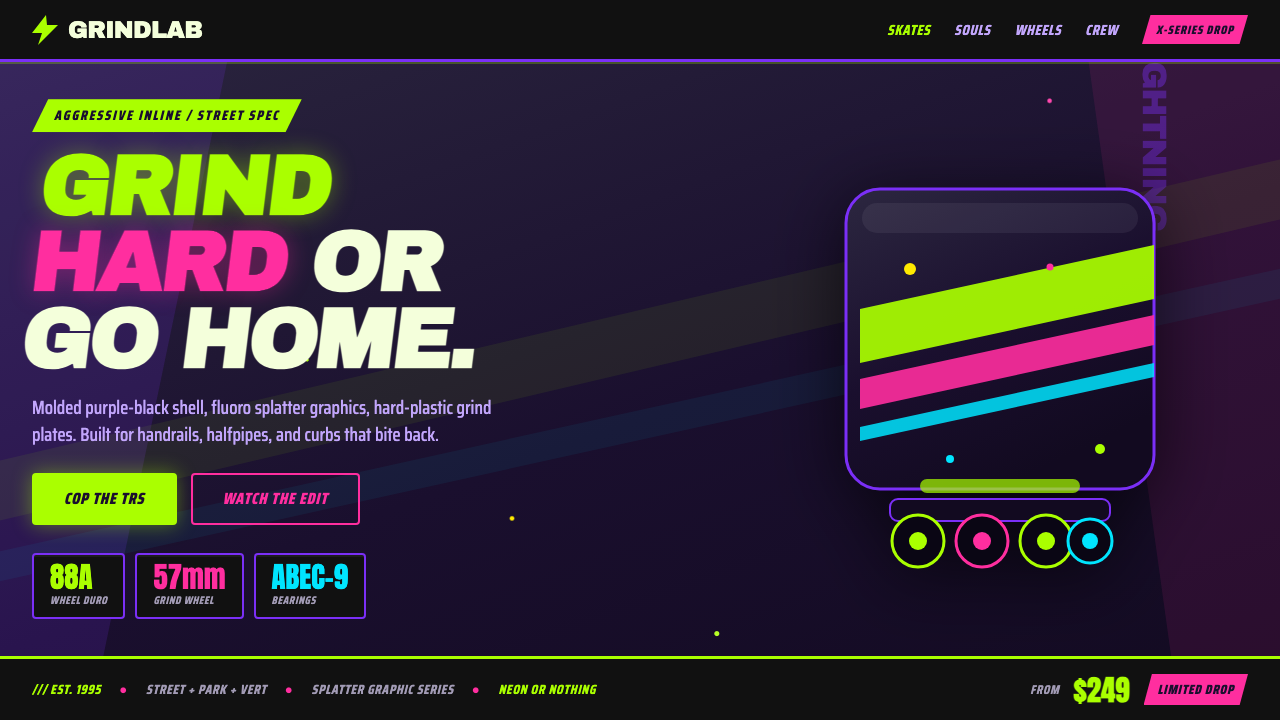 90s Aggressive Inline Skate design style — example