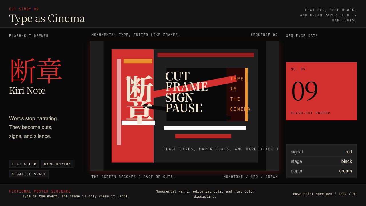 SHAFT Monogatari Typography design style