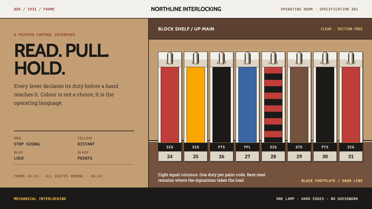 Signal Box Lever Frame design style — example
