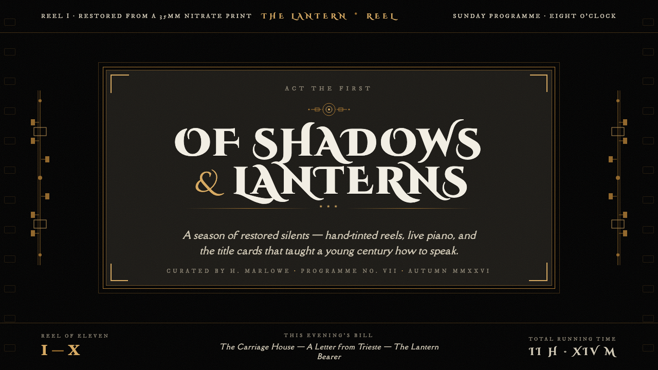 Silent Film Intertitle design style — example