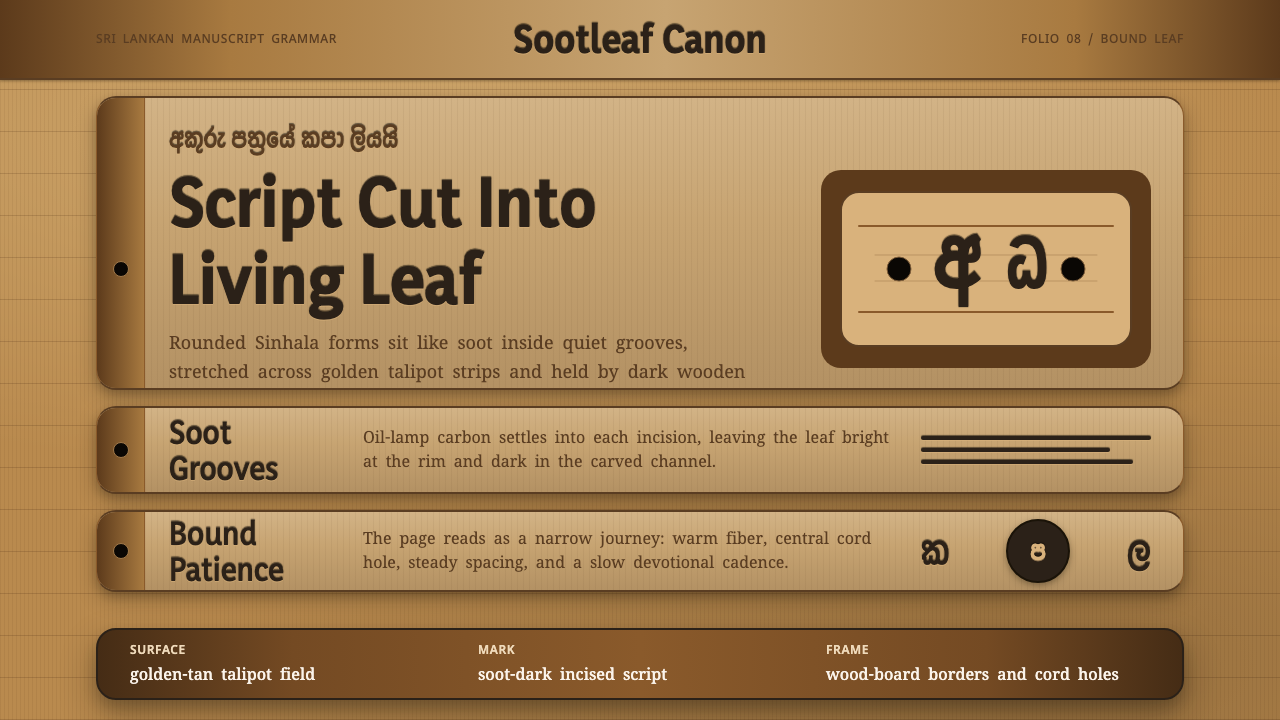 Sinhala Ola-Leaf design style — example