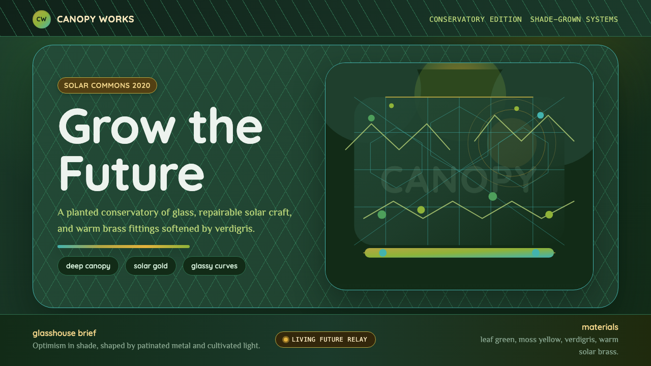 Solarpunk Greenhouse design style — example