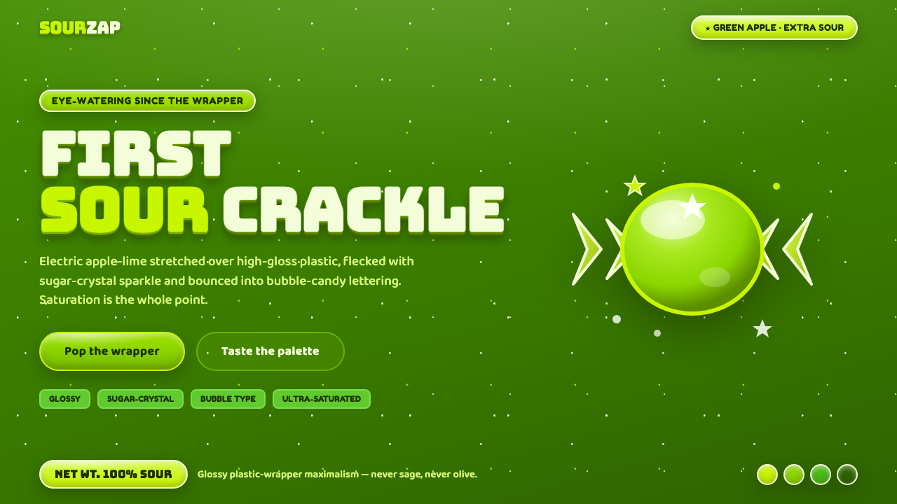 Sour Apple Candy Green design style — example