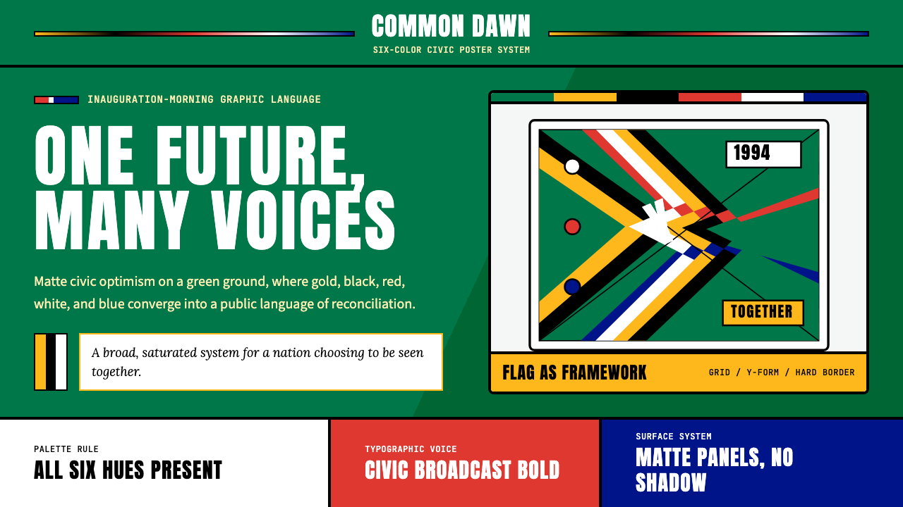 South African Rainbow Nation 1994 design style — example