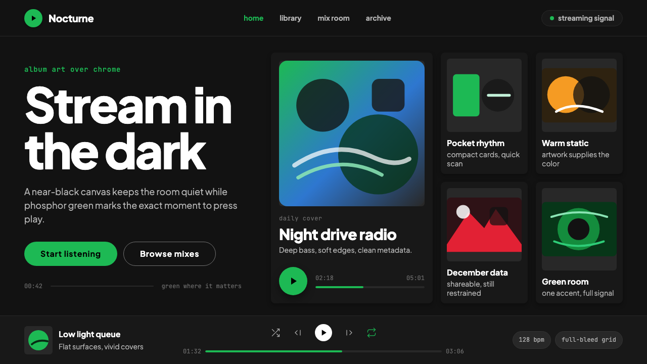 Spotify Dark 设计风格示例