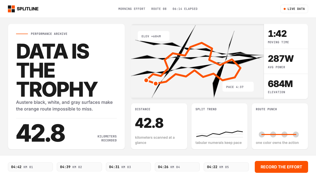 Strava Orange Fitness design style