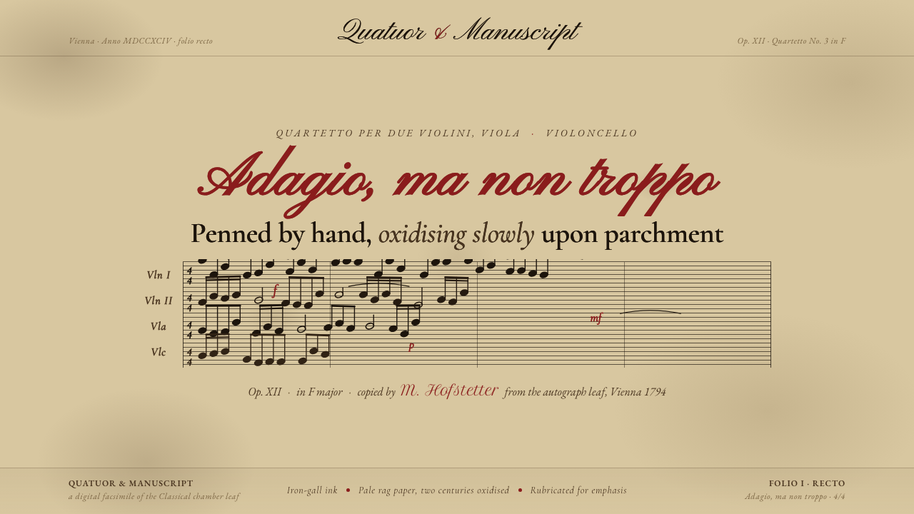 String Quartet Score design style — example