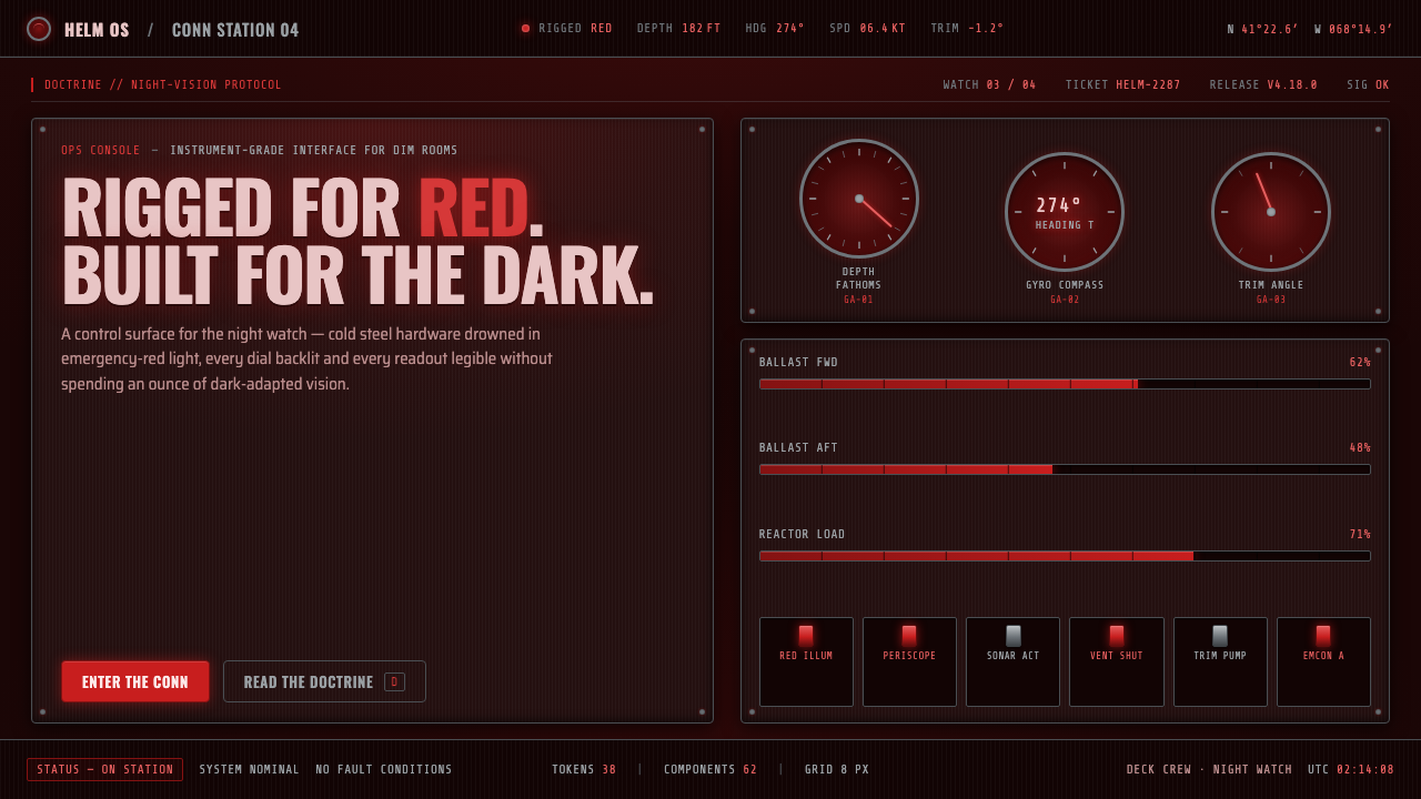 Submarine Control Room design style — example