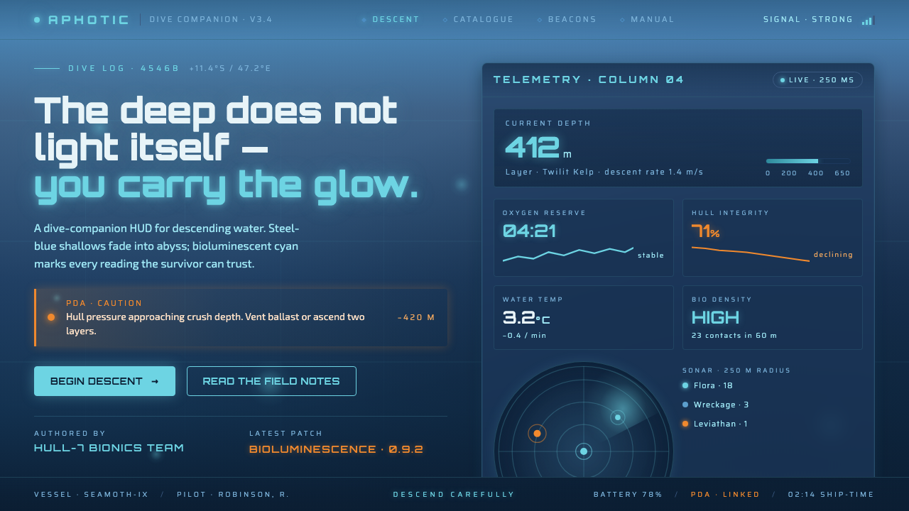 Subnautica Deep design style — example