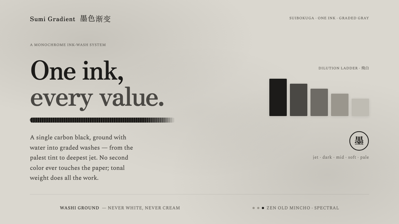 Sumi Grayscale Gradient design style — example