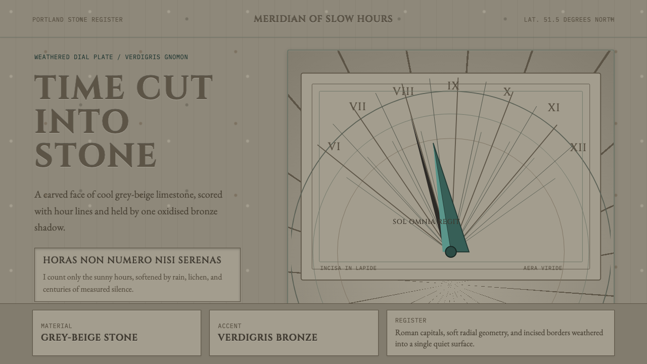 Engraved Sundial design style — example