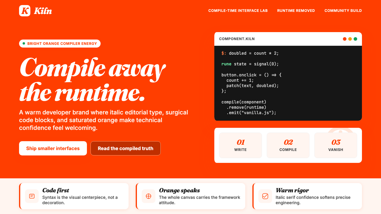 Svelte Compiler Orange 设计风格示例