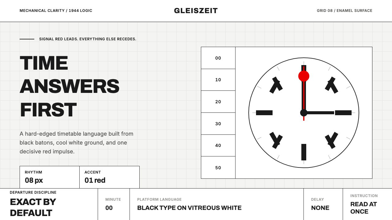 Swiss Railway Clock design style — example