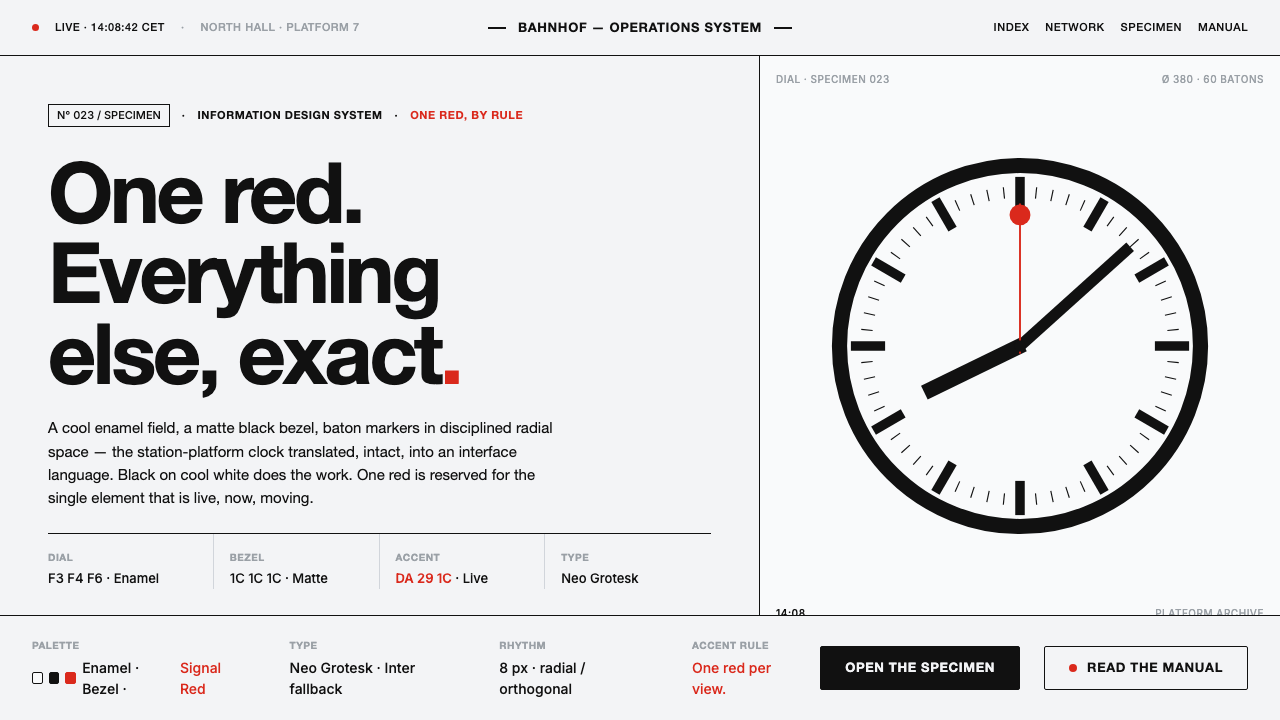 Swiss Railway Clock design style — example