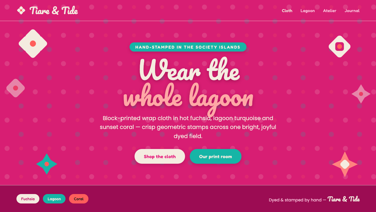 Tahitian Pareu Print design style — example