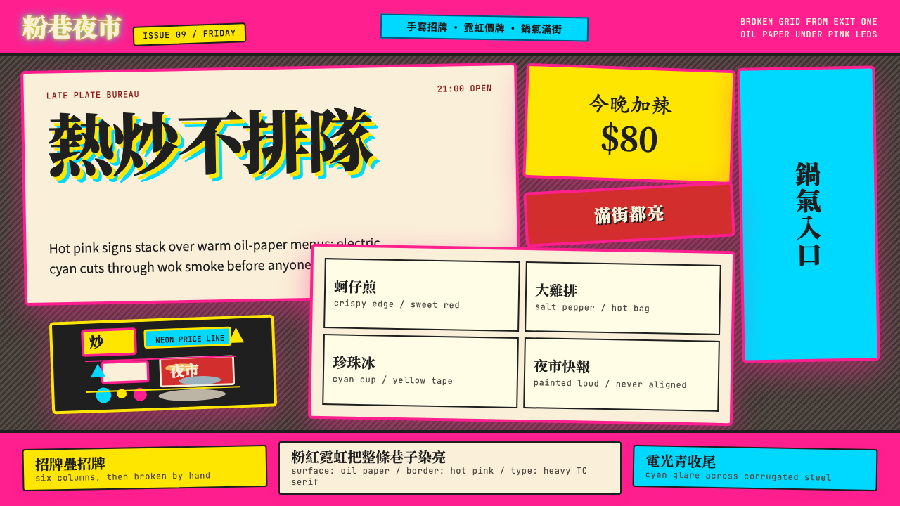 Taipei Shilin Night Market Neon design style