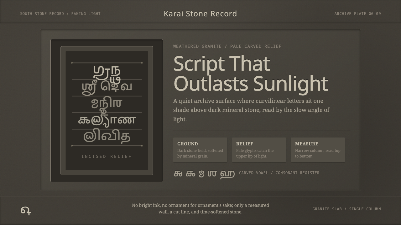 Tamil Grantha Inscription design style — example