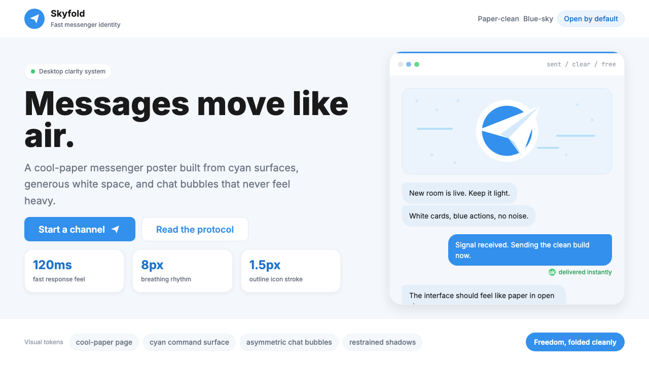 Telegram Blue Paper Plane design style