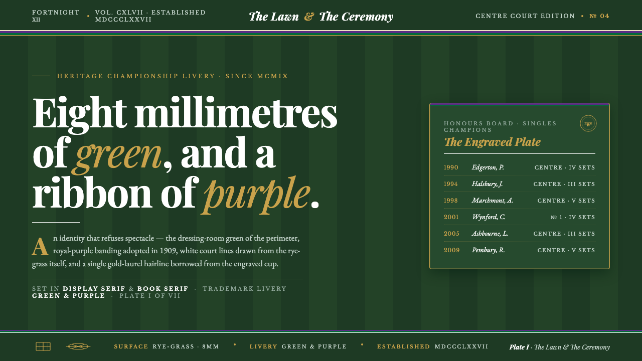 Wimbledon Grass design style — example