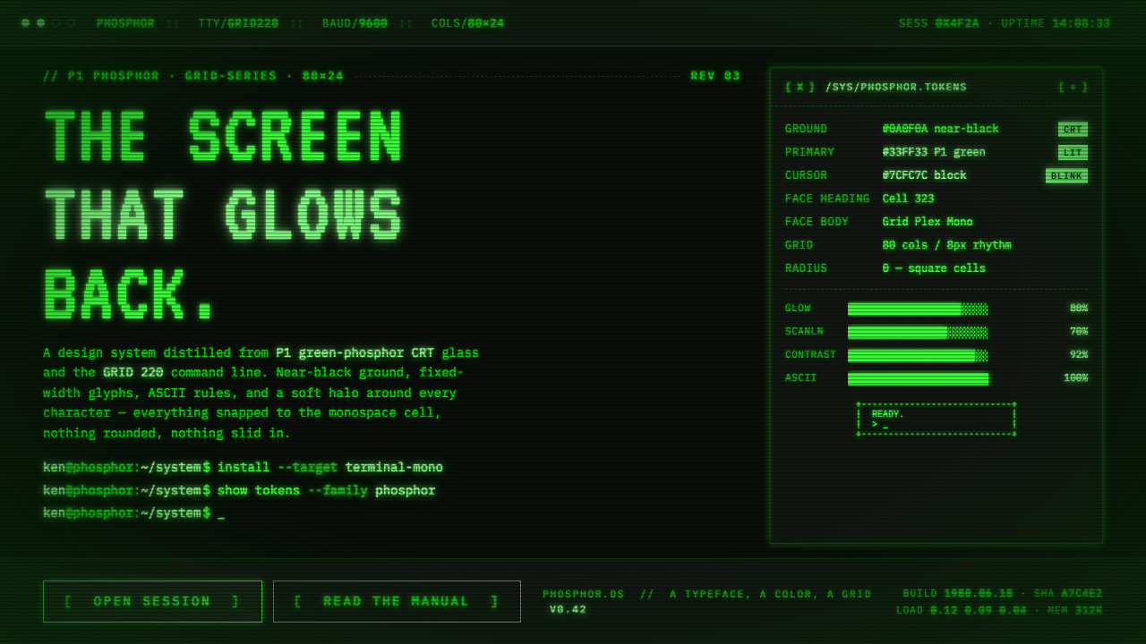 Unix Terminal Mono design style — example