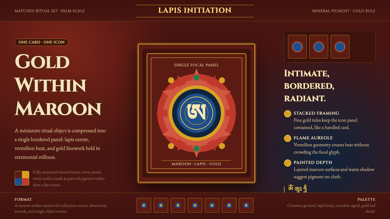 Tibetan Tsakli Initiation Cards design style — example