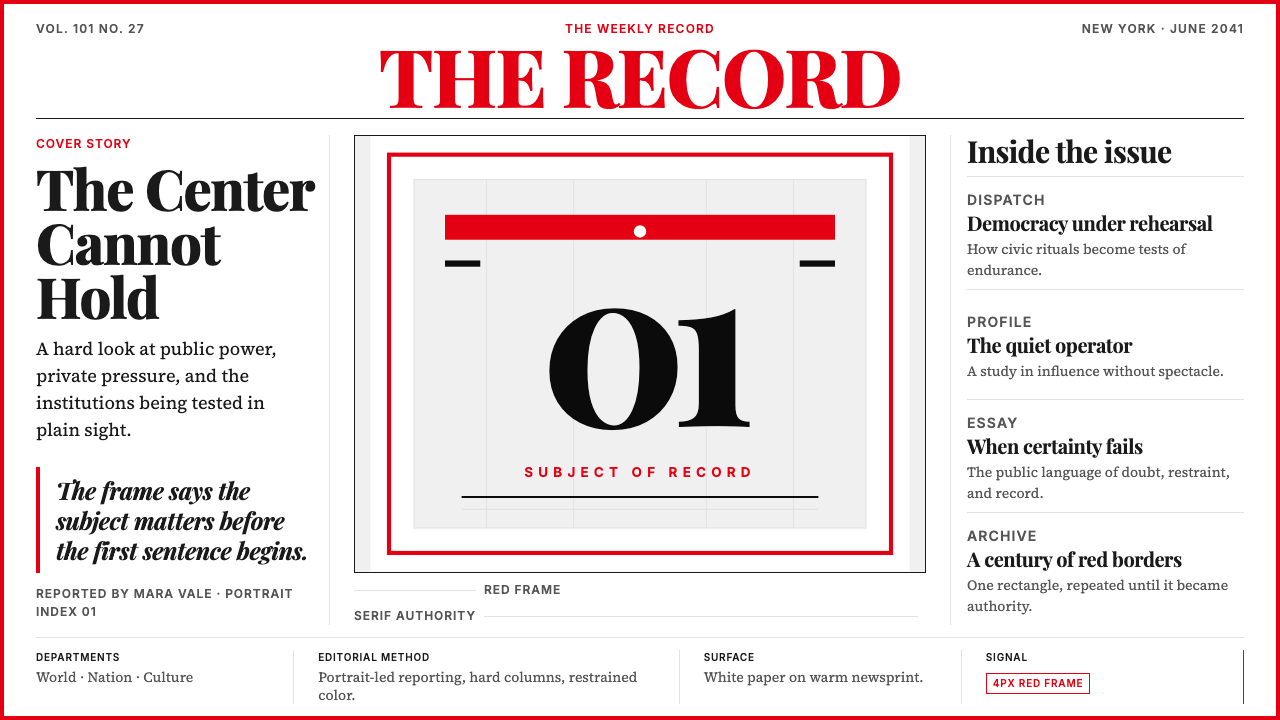 TIME Magazine 设计风格示例