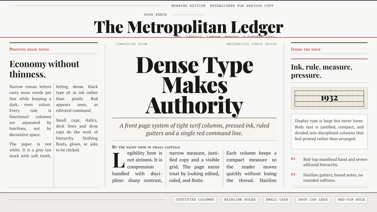 Times New Roman by Morison design style — example
