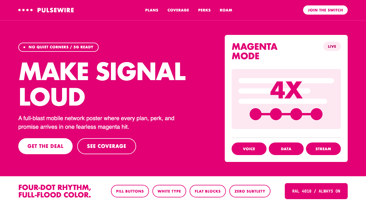 T-Mobile Magenta 设计风格示例
