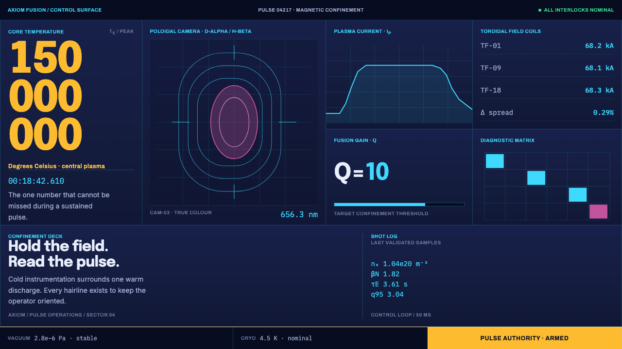 Tokamak Confinement Deck design style — example