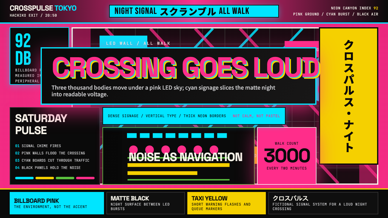 Tokyo Shibuya Scramble Neon design style — example