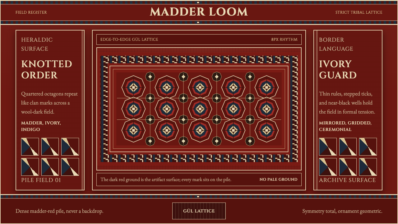 Turkmen Bukhara Rug 设计风格示例