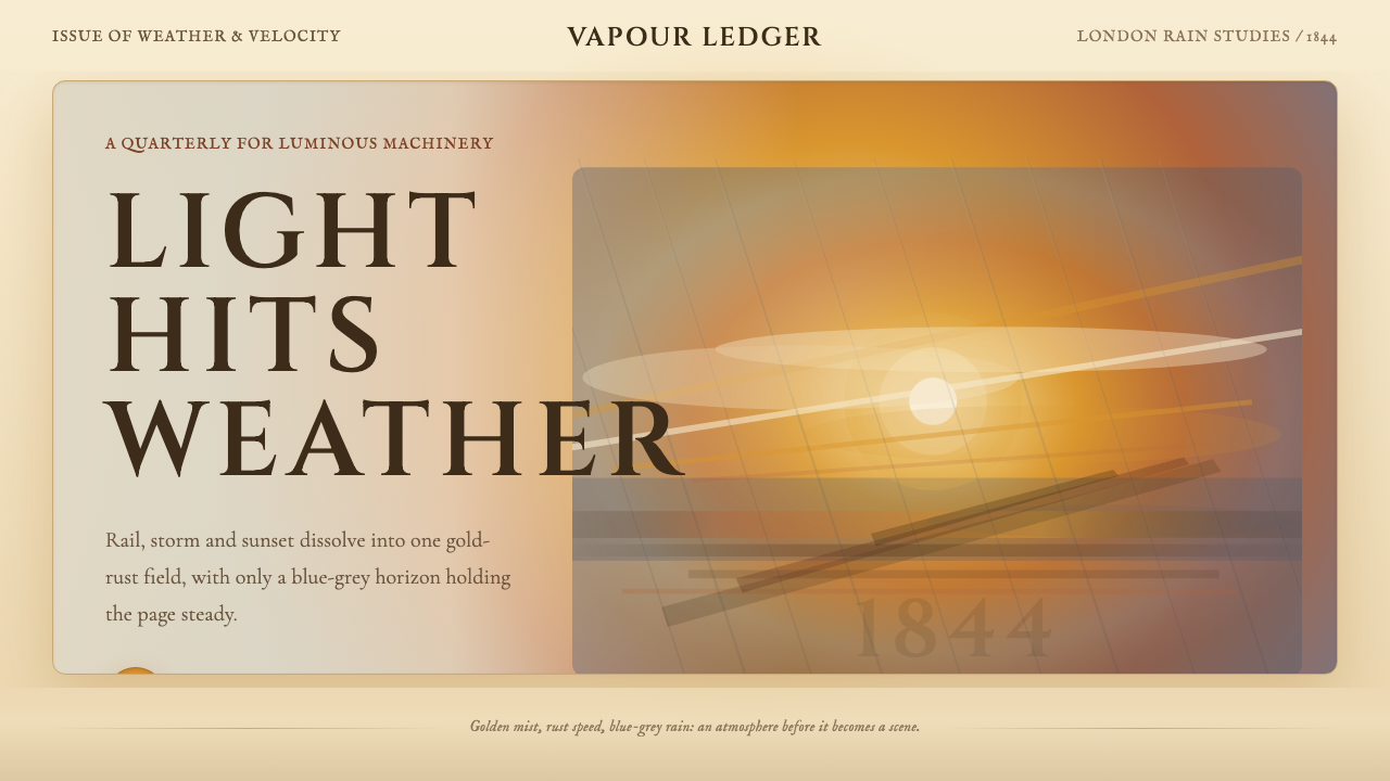 Turner — Rain, Steam and Speed design style