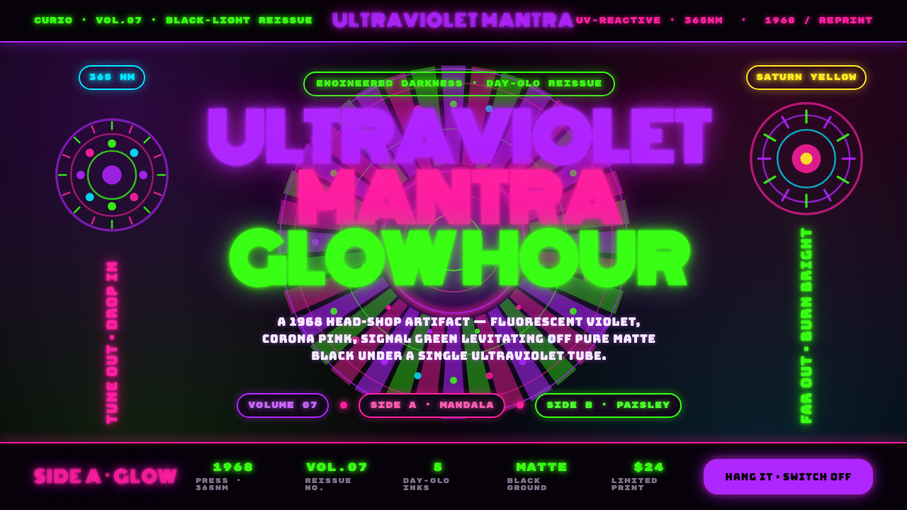 UV Blacklight Poster 设计风格示例