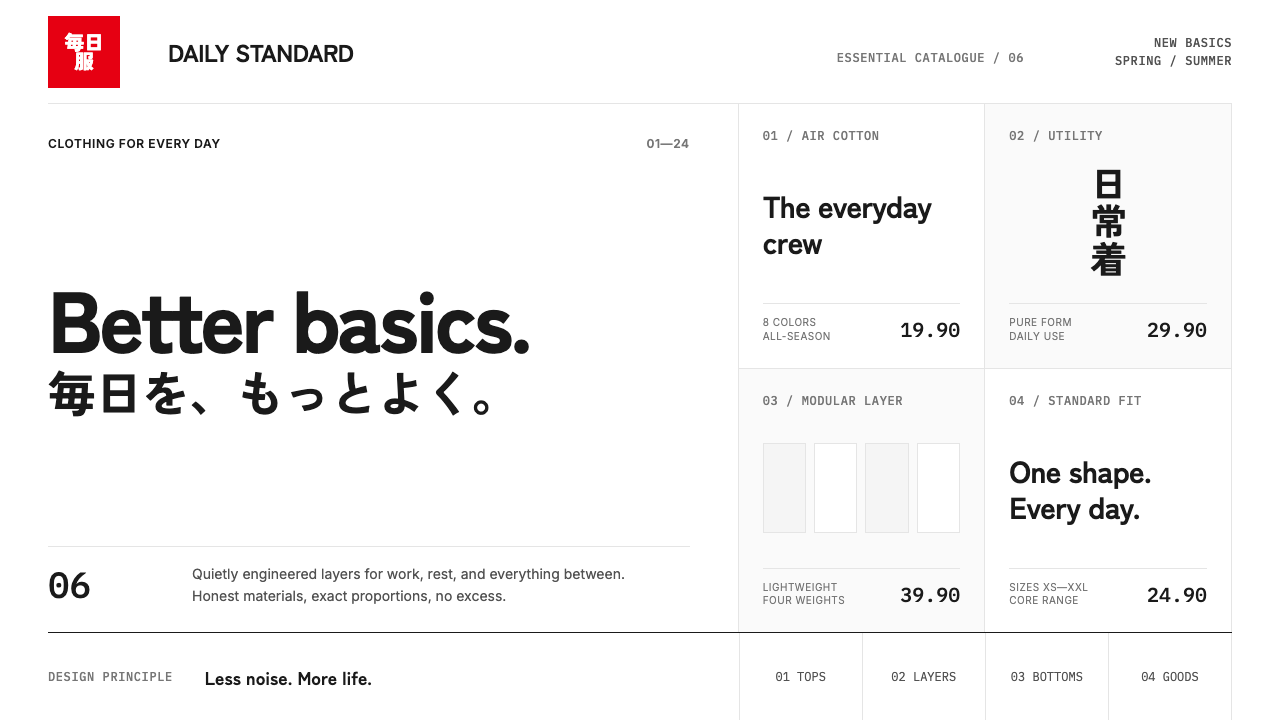 UNIQLO LifeWear (2006) design style — example