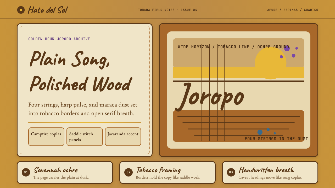 Venezuelan Cuatro Llanera (Plains Music) design style