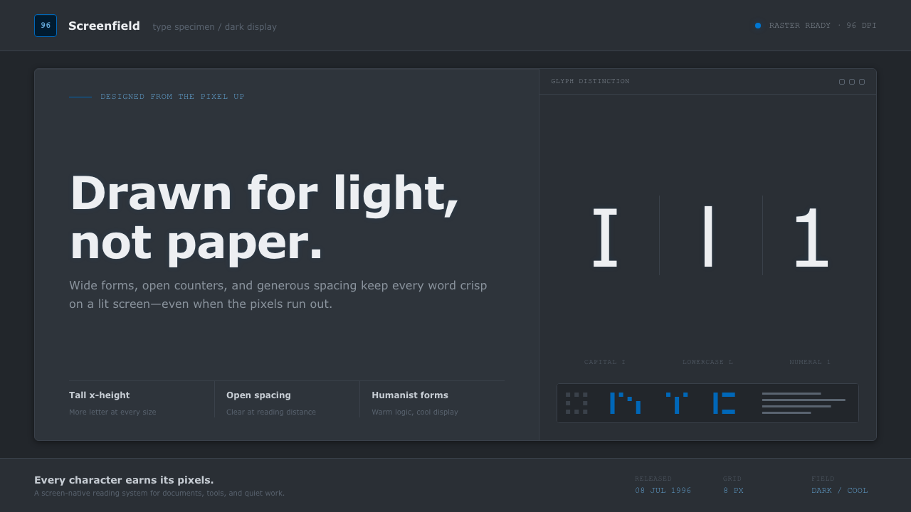 Verdana Screen Sans design style — example