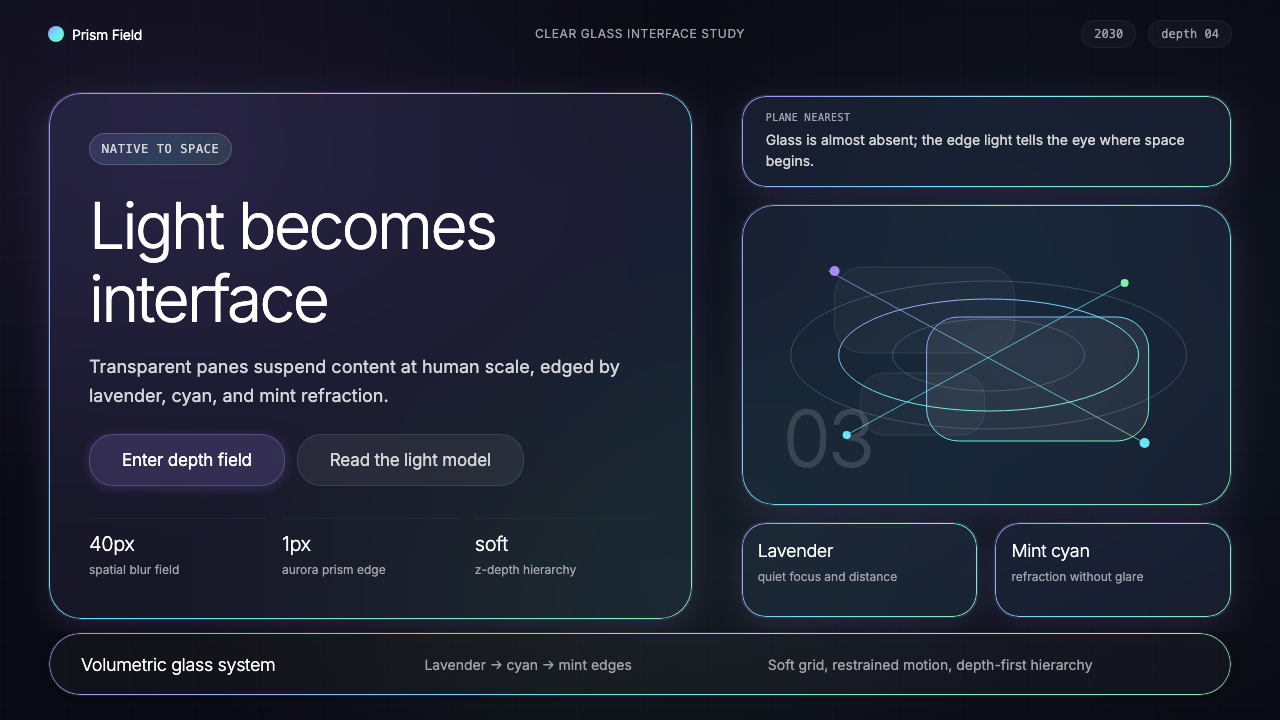 Vision Pro Spatial UI (2030) design style