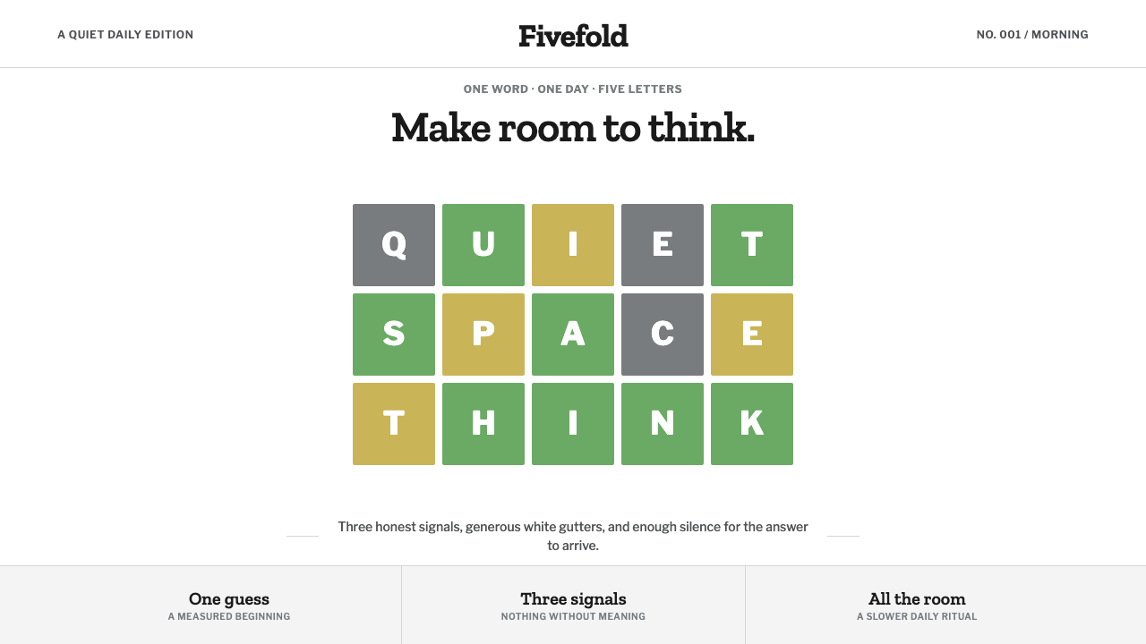 Wordle (2021) design style — example