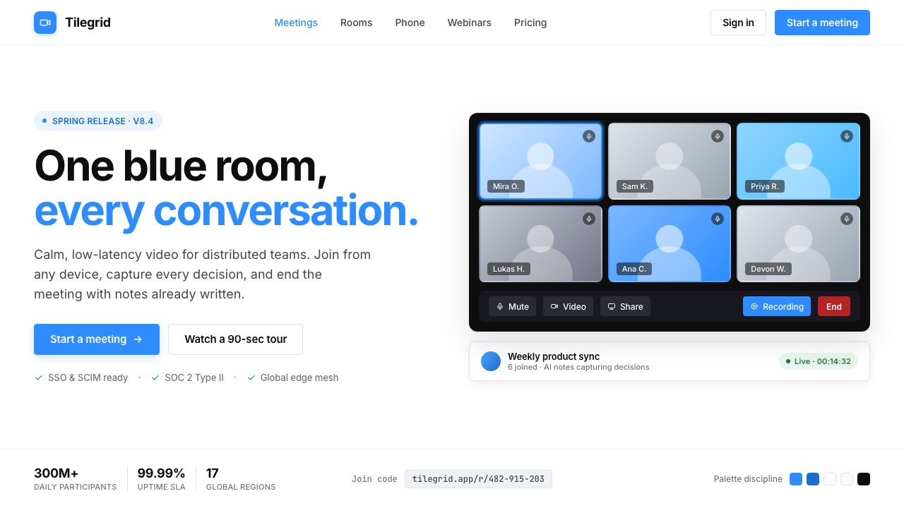 Zoom Meeting Blue design style